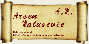 Arsen Malušević vizit kartica